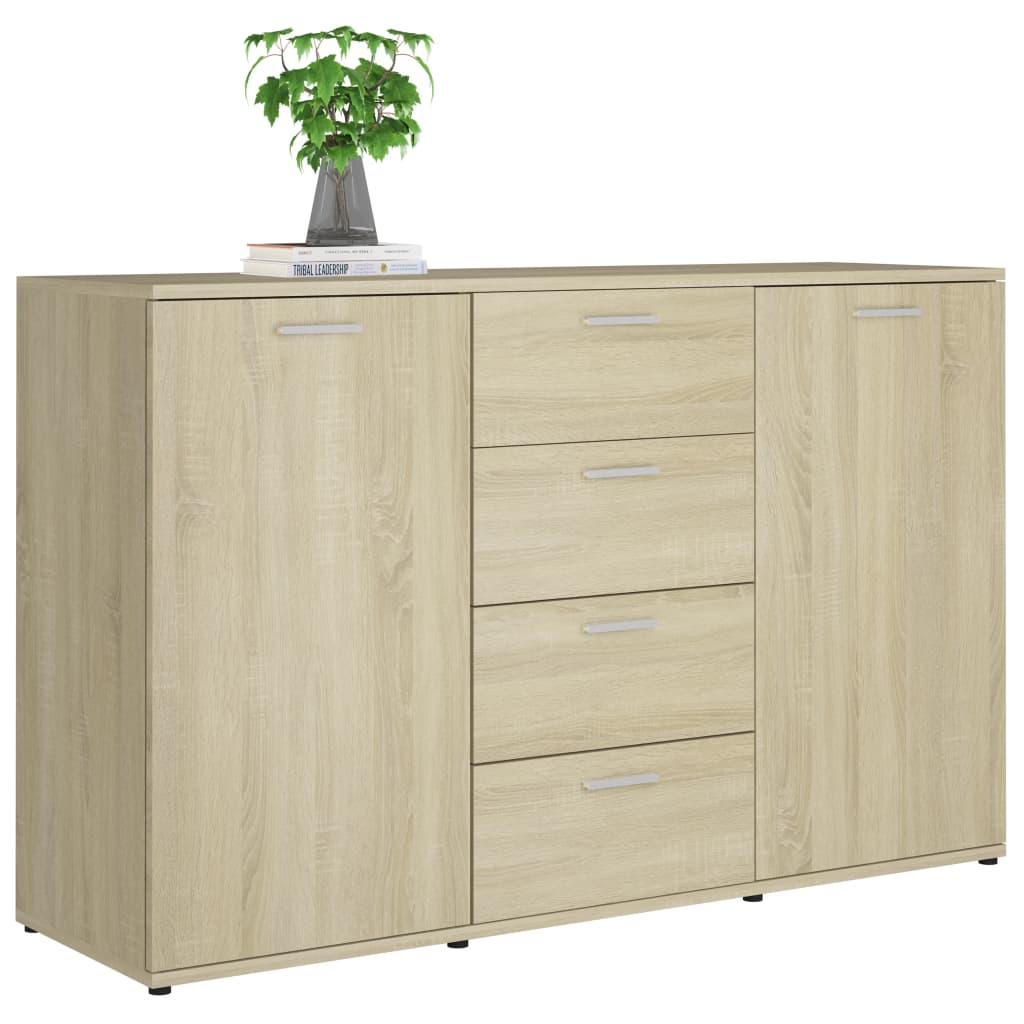 vidaXL Sideboard Sonoma Oak 120x35.5x75 cm Engineered Wood