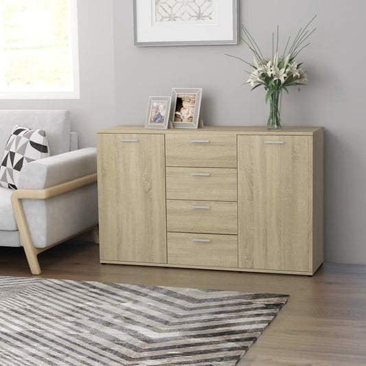 vidaXL Sideboard Sonoma Oak 120x35.5x75 cm Engineered Wood