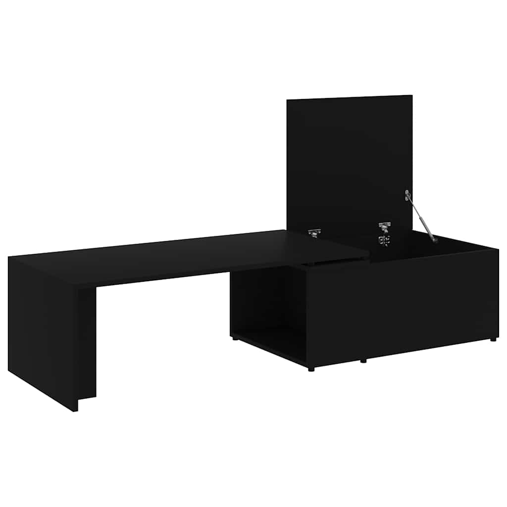 801338 vidaXL Coffee Table Black 150x50x35 cm Engineered Wood