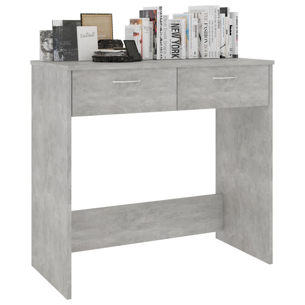 vidaXL Desk Concrete Grey 80x40x75 cm Engineered Wood