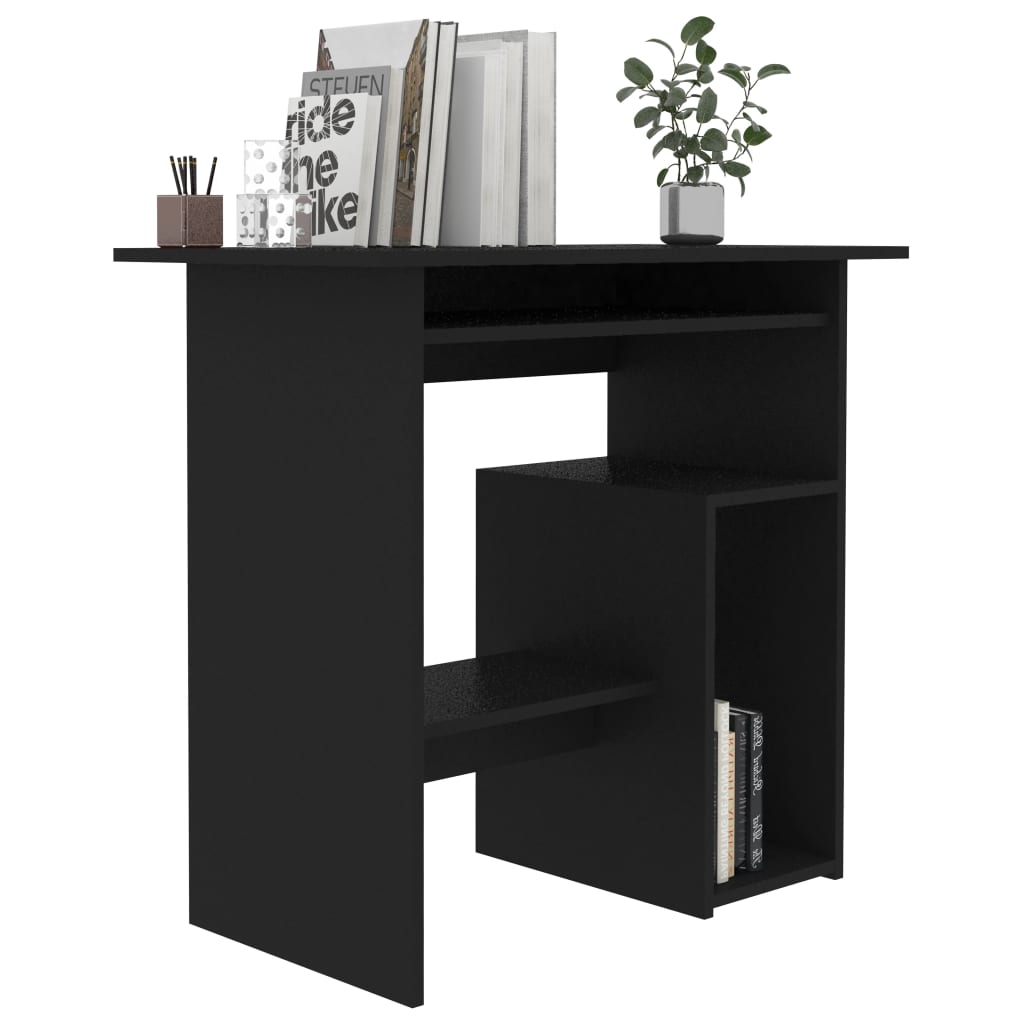 vidaXL Desk Black 80x45x74 cm Engineered Wood