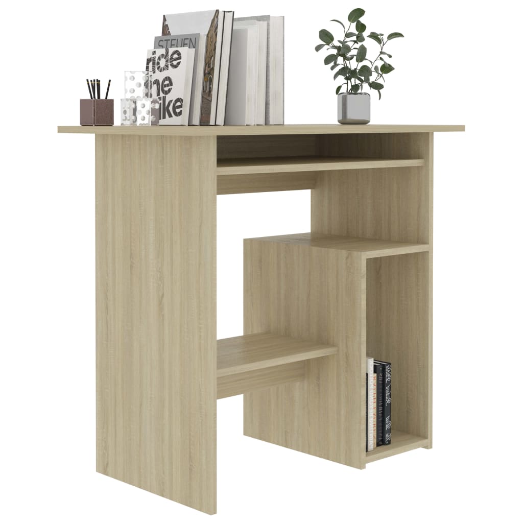 vidaXL Desk Sonoma Oak 80x45x74 cm Engineered Wood