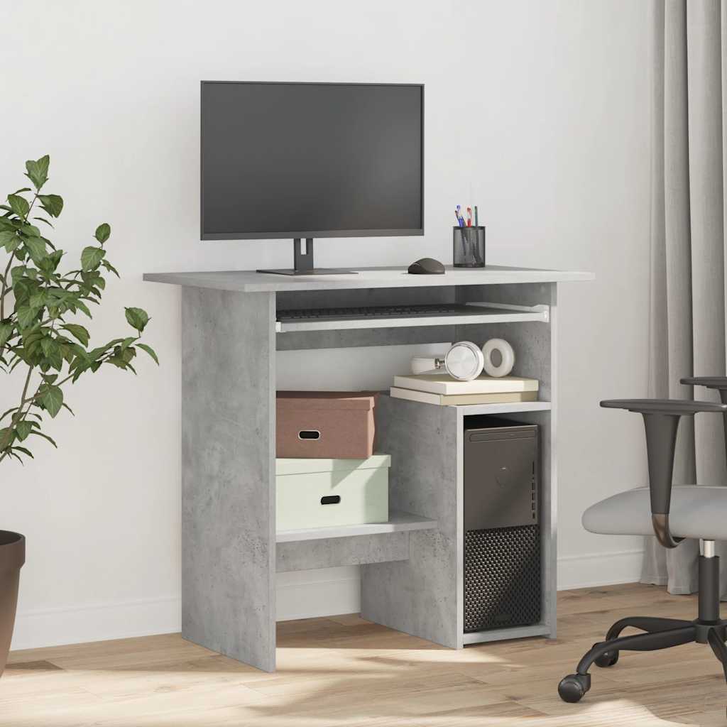 vidaXL Desk Concrete Grey 80x45x74 cm Engineered Wood