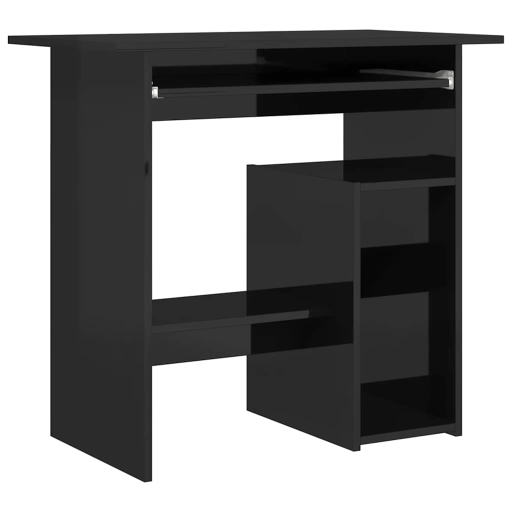 vidaXL Desk High Gloss Black 80x45x74 cm Engineered Wood