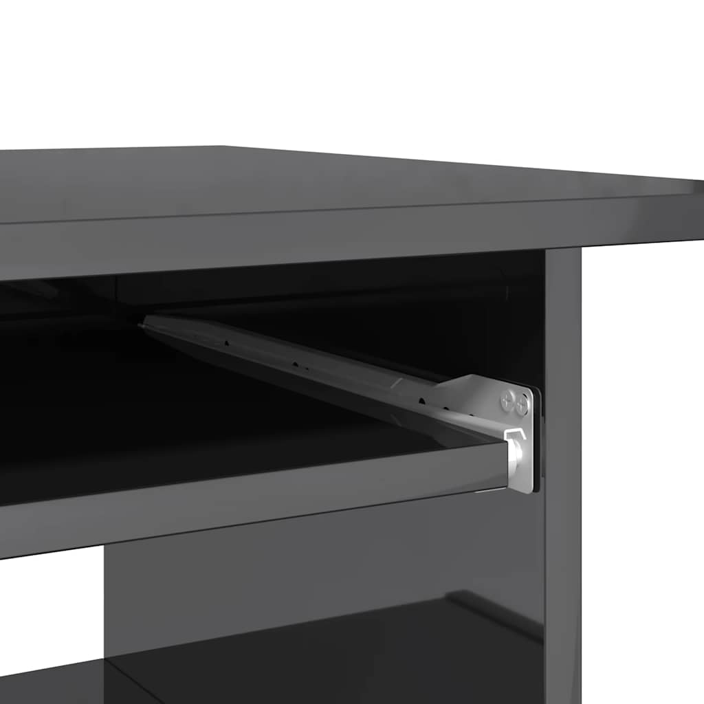 vidaXL Desk High Gloss Grey 80x45x74 cm Engineered Wood