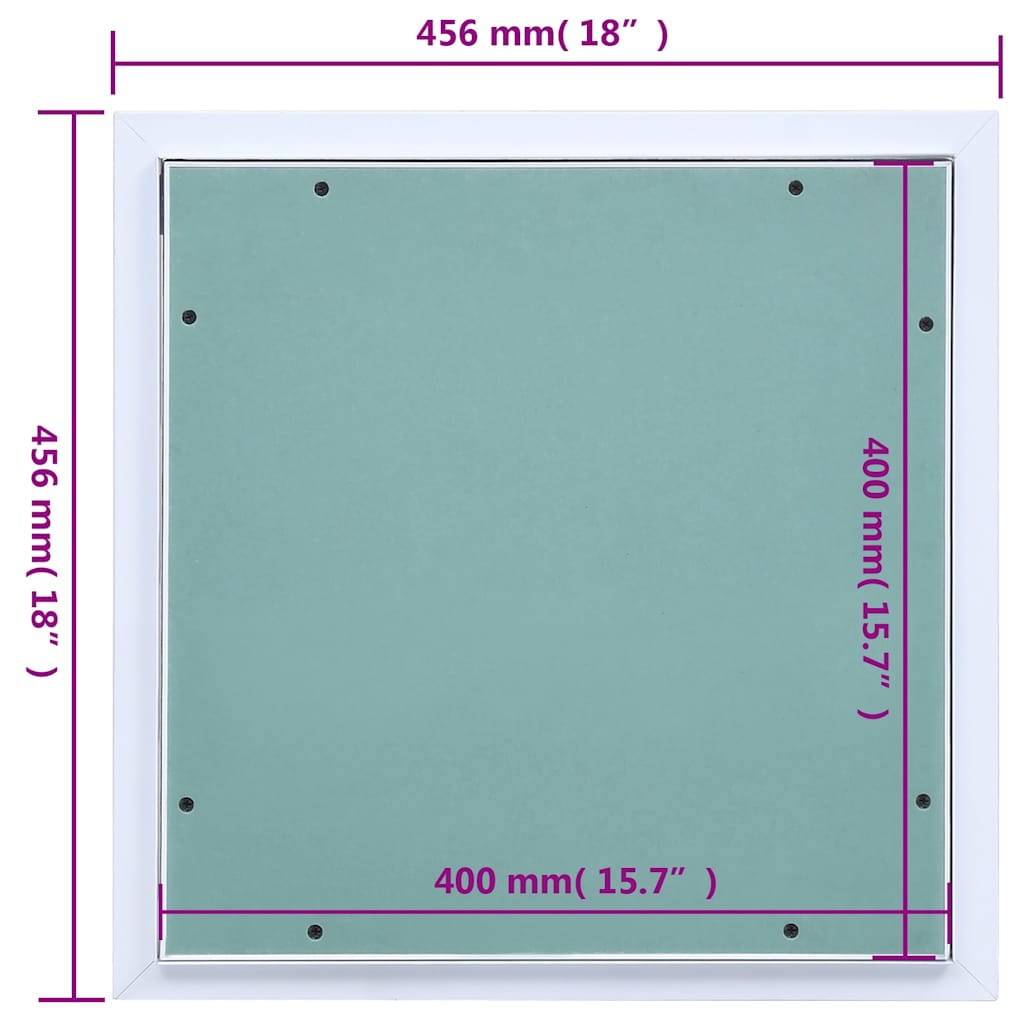 Access Panel with Aluminium Frame and Plasterboard 400x400 mm