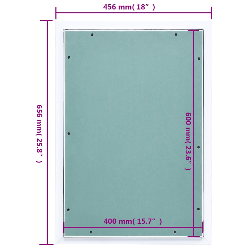Access Panel with Aluminium Frame and Plasterboard 400x600 mm