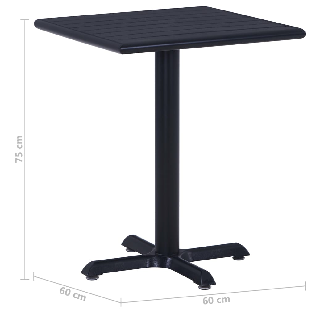 vidaXL Garden Table  Black 60x60x75 cm