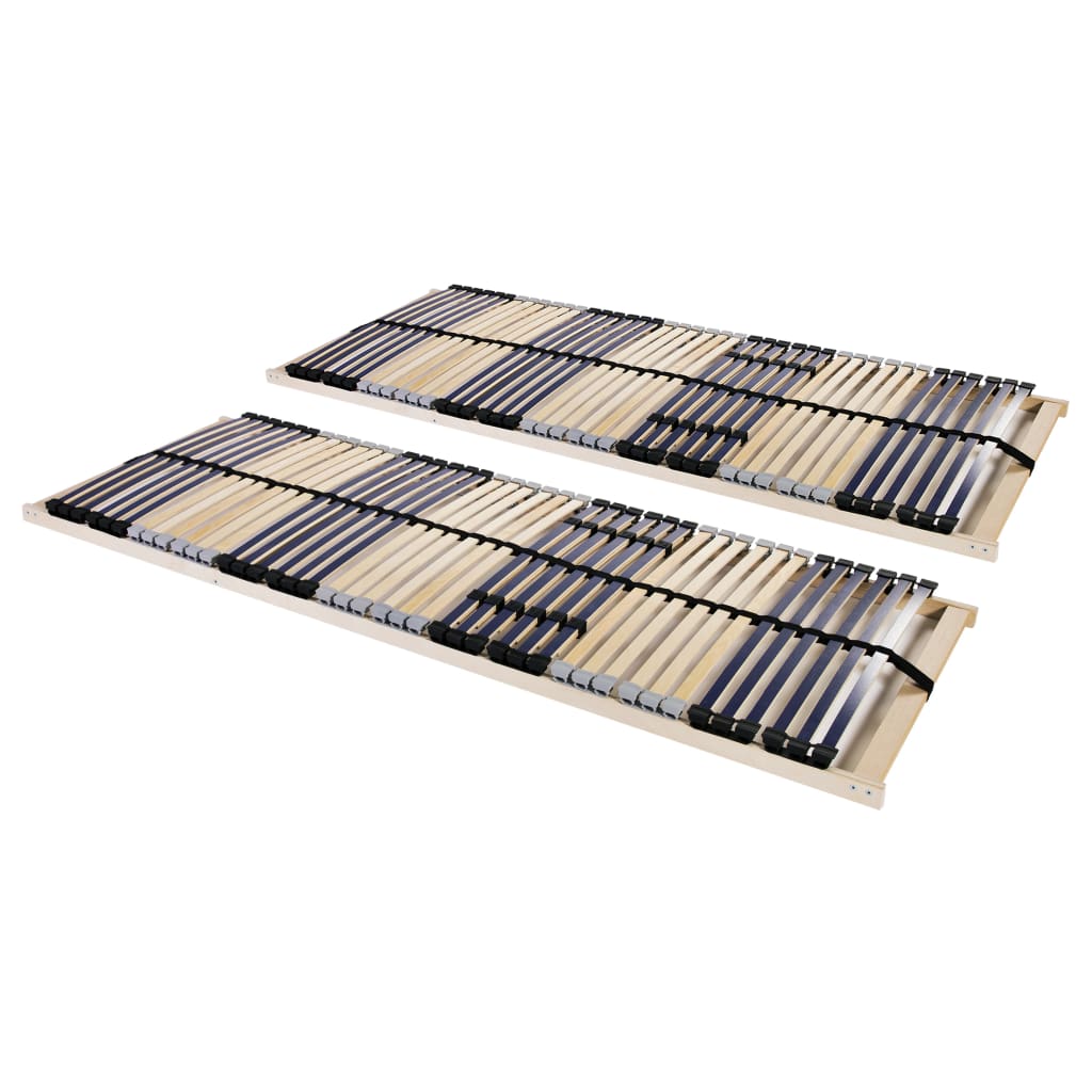 vidaXL Slatted Bed Bases without Mattress 2 pcs with 42 Slats 70x200 cm