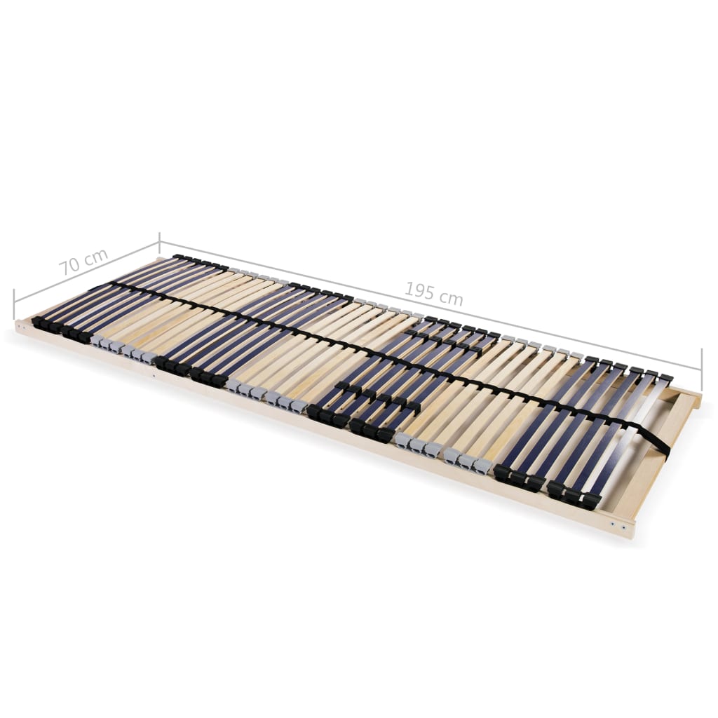 vidaXL Slatted Bed Bases without Mattress 2 pcs with 42 Slats 70x200 cm