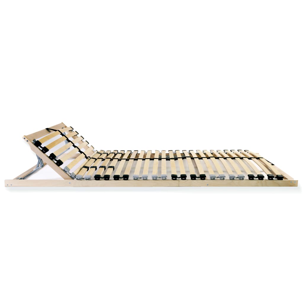 Slatted Bed Bases without Mattress 2 pcs with 28 Slats 80x200 cm