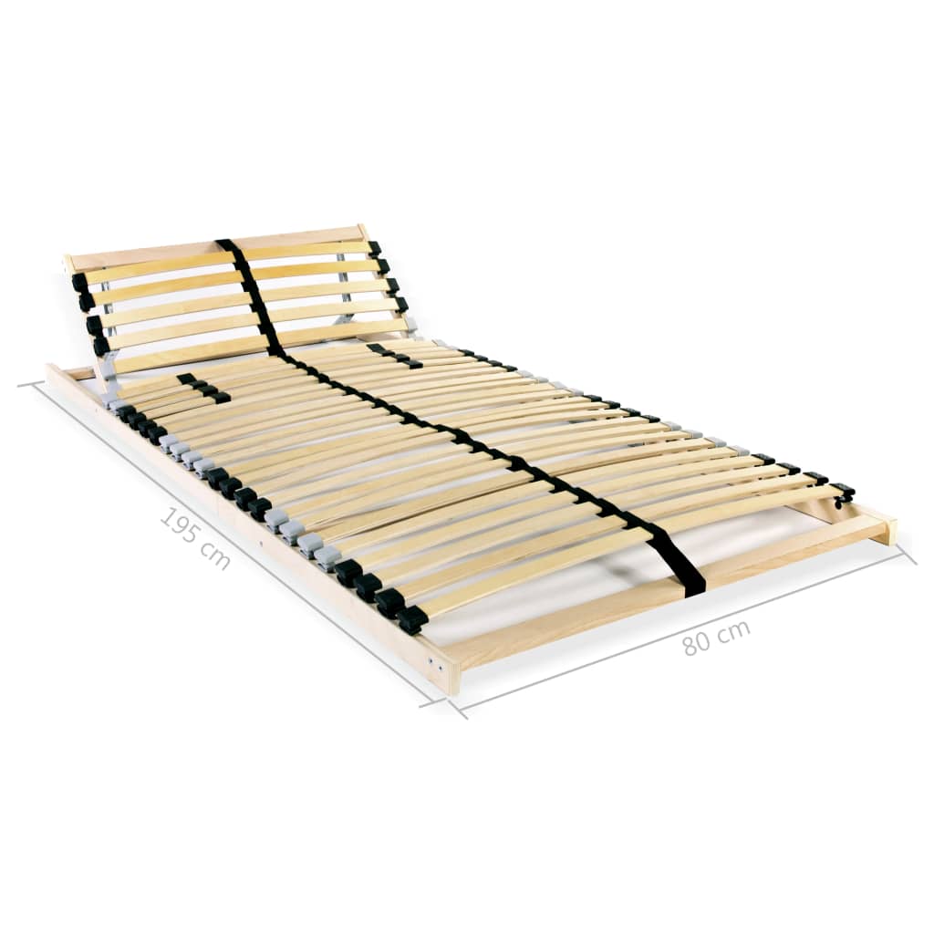 Slatted Bed Bases without Mattress 2 pcs with 28 Slats 80x200 cm