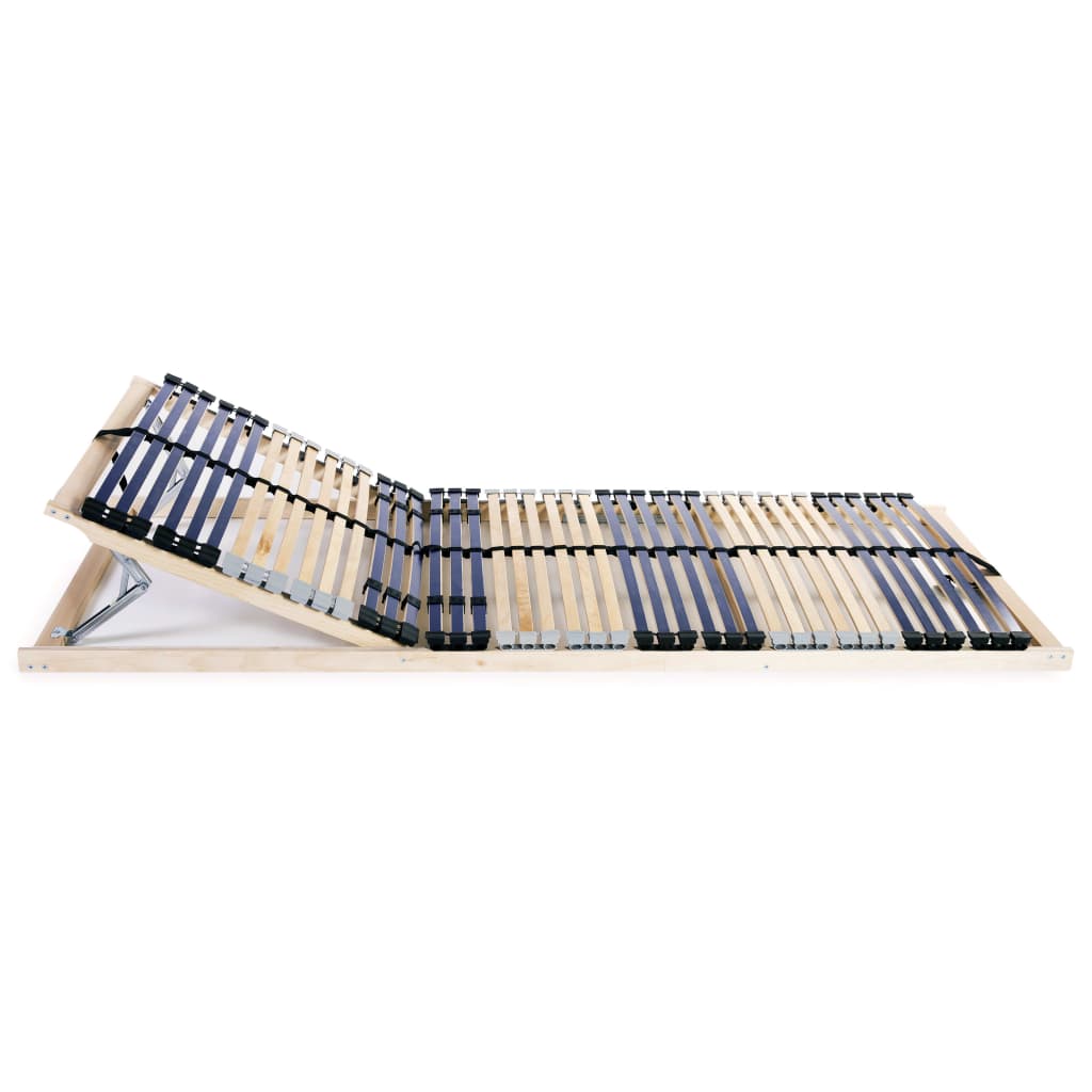 Slatted Bed Bases without Mattress 2 pcs with 42 Slats 90x200 cm