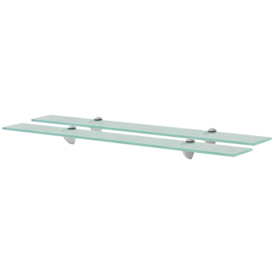 Floating Shelf | Set of 2 | Clear | Toughened safety glass | 80 x 10 cm