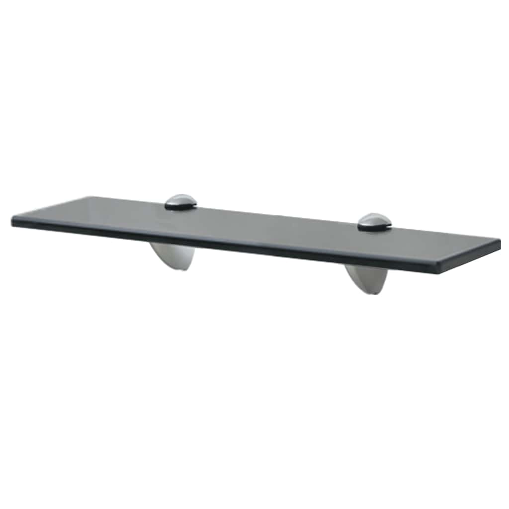 Floating Shelf | Set of 2 | Black | Tempered safety glass | 40x10 cm