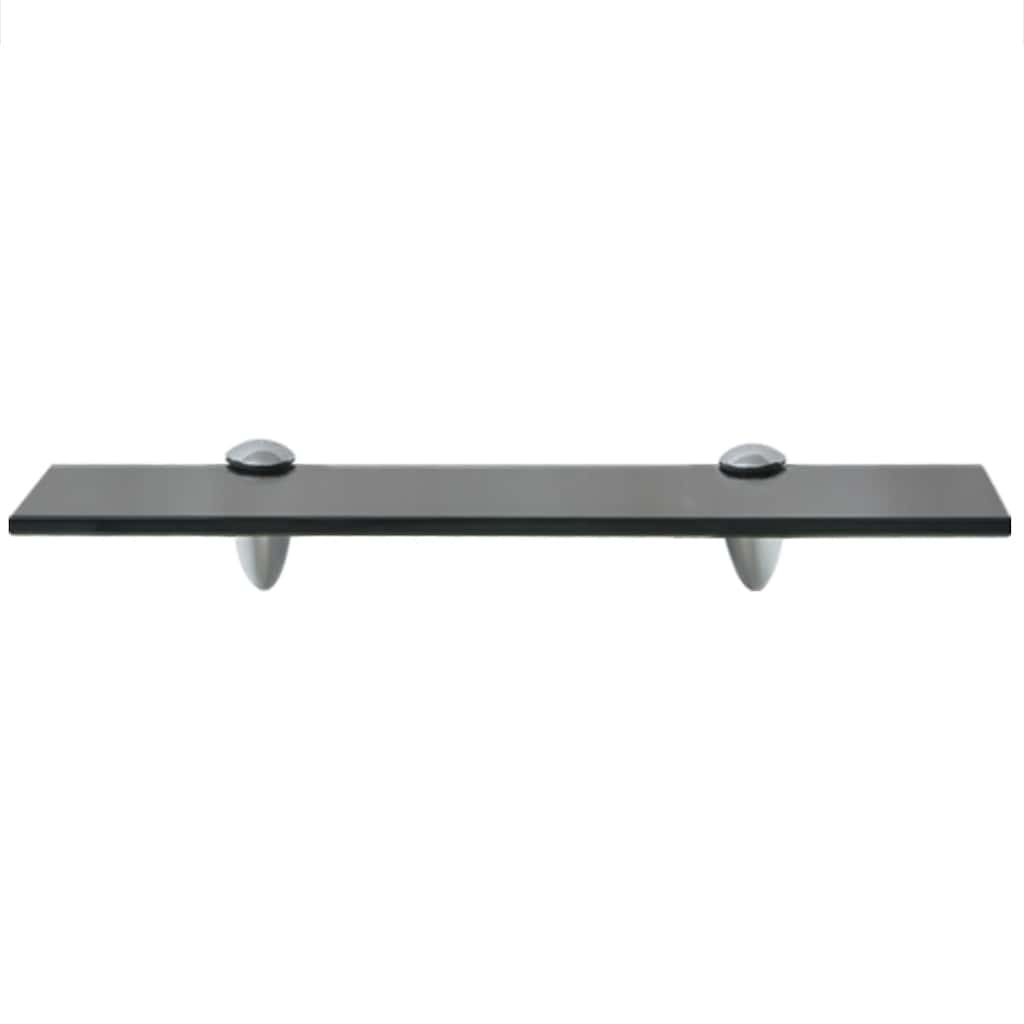 Floating Shelf | Set of 2 | Black | Tempered safety glass | 40x10 cm
