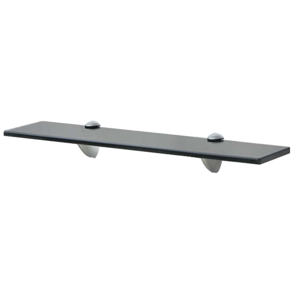 Floating Shelf | Set of 2 | Black | Toughened safety glass | Medium