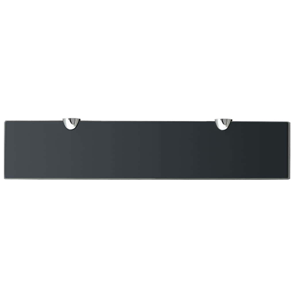 Floating Shelf | Set of 2 | Black | Toughened safety glass | Medium