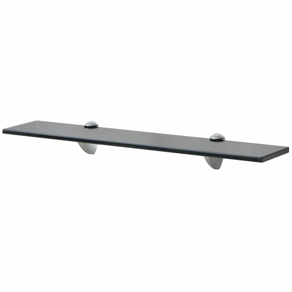 Floating Shelf | Set of 2 | Black | Tempered safety glass, zinc alloy