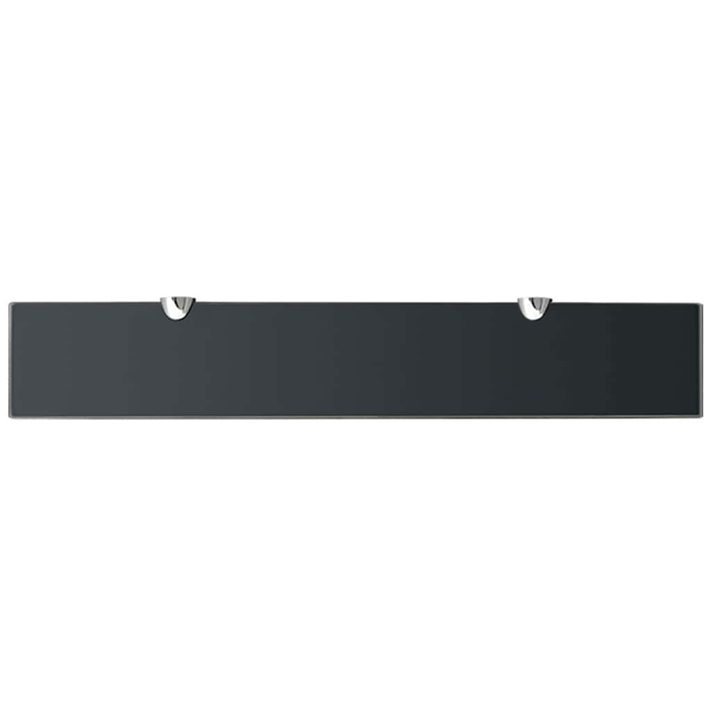 Floating Shelf | Set of 2 | Black | Tempered safety glass, zinc alloy