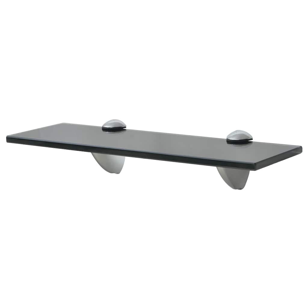 Floating Shelf | Set of 2 | Black | Tempered Safety Glass | 30x20 cm