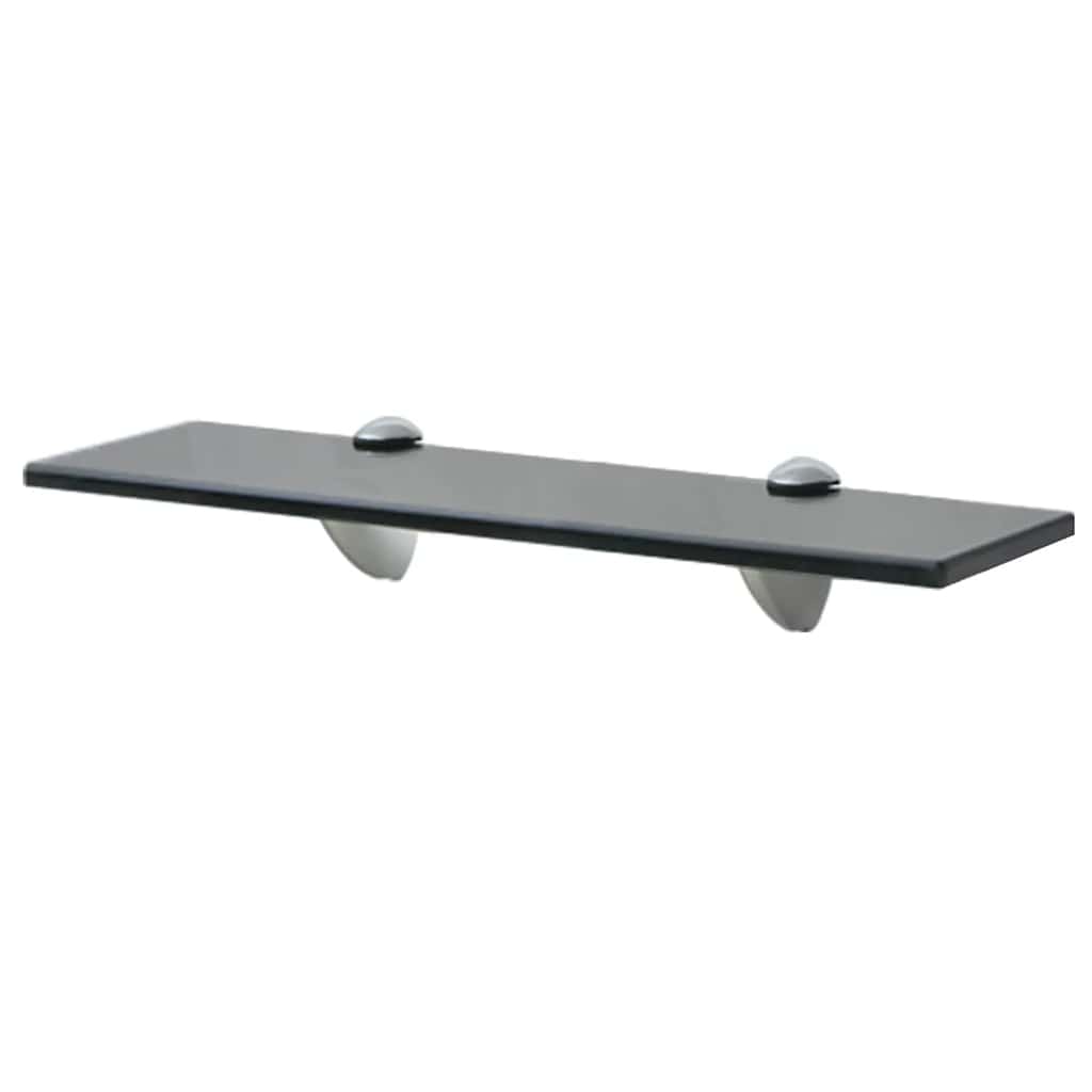 Floating Shelf | Set of 2 | Black | Tempered safety glass | 40x20cm 8mm