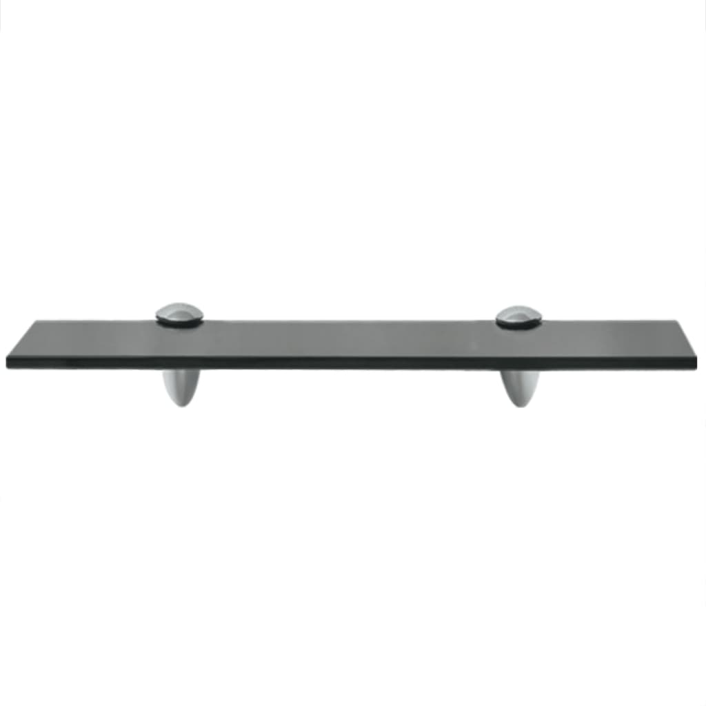 Floating Shelf | Set of 2 | Black | Tempered safety glass | 40x20cm 8mm