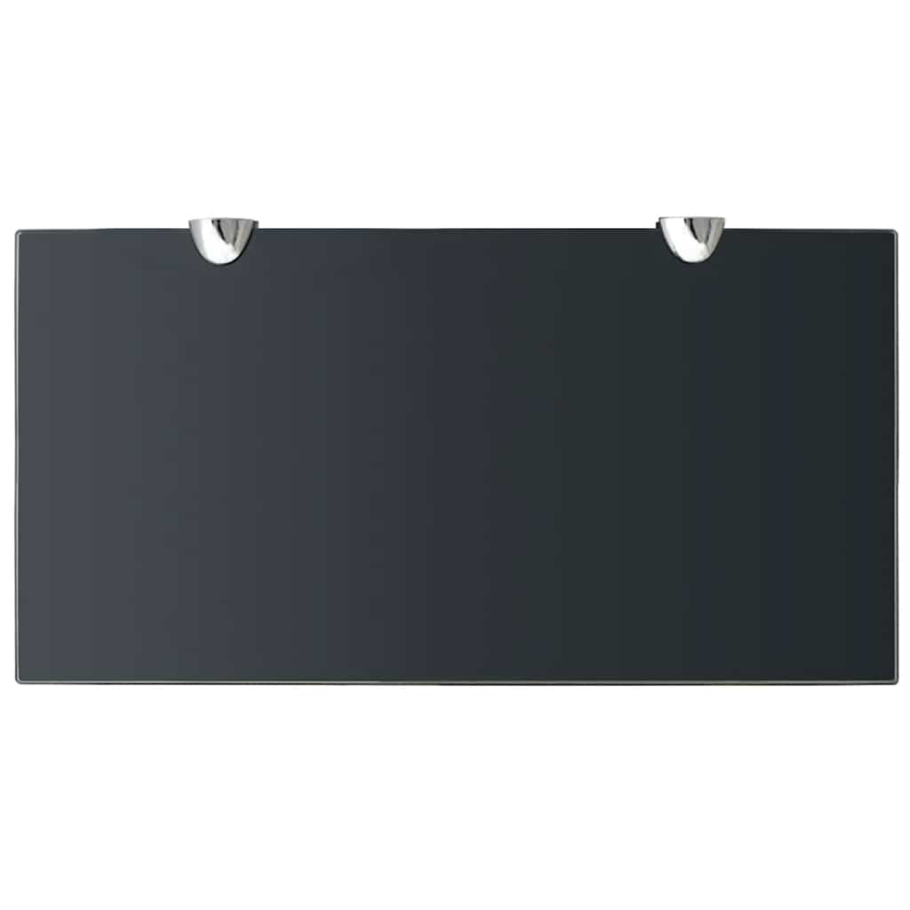 Floating Shelf | Set of 2 | Black | Tempered safety glass | 40x20cm 8mm
