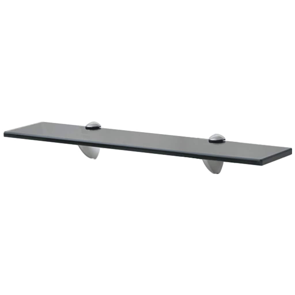 Floating Shelf | Set of 2 | Black | Tempered safety glass | 50x20cm