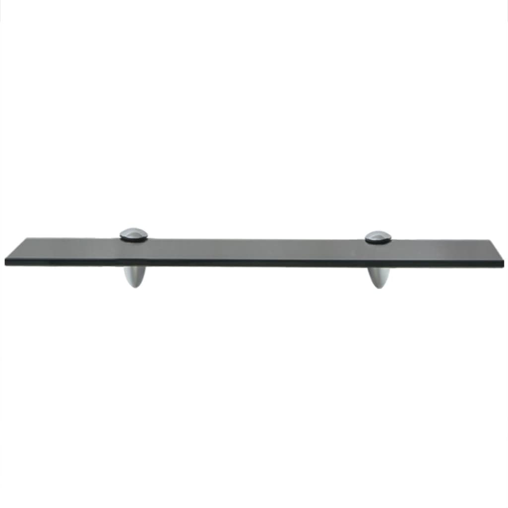 Floating Shelf | Set of 2 | Black | Tempered safety glass | 50x20cm