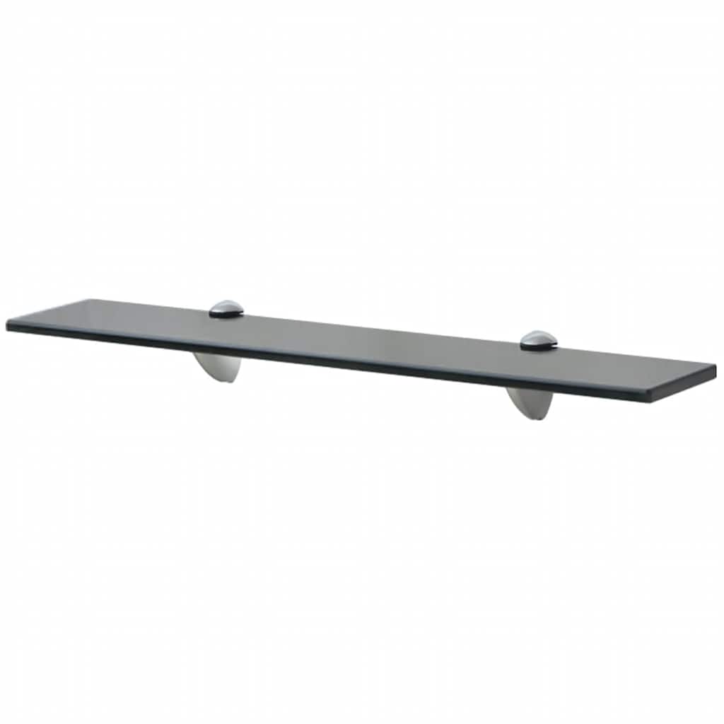 Floating Shelf | Set of 2 | Black | Tempered safety glass, Zinc alloy