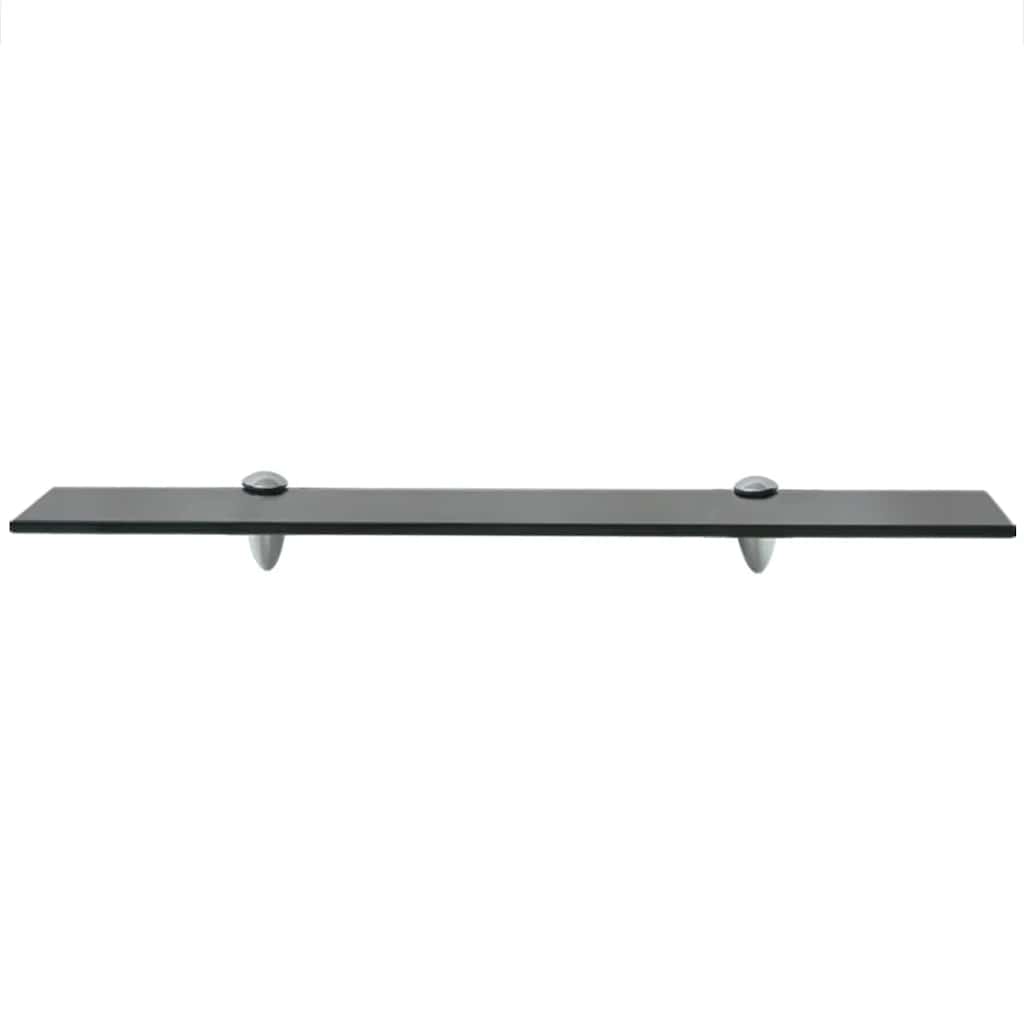 Floating Shelf | Set of 2 | Black | Tempered safety glass, Zinc alloy