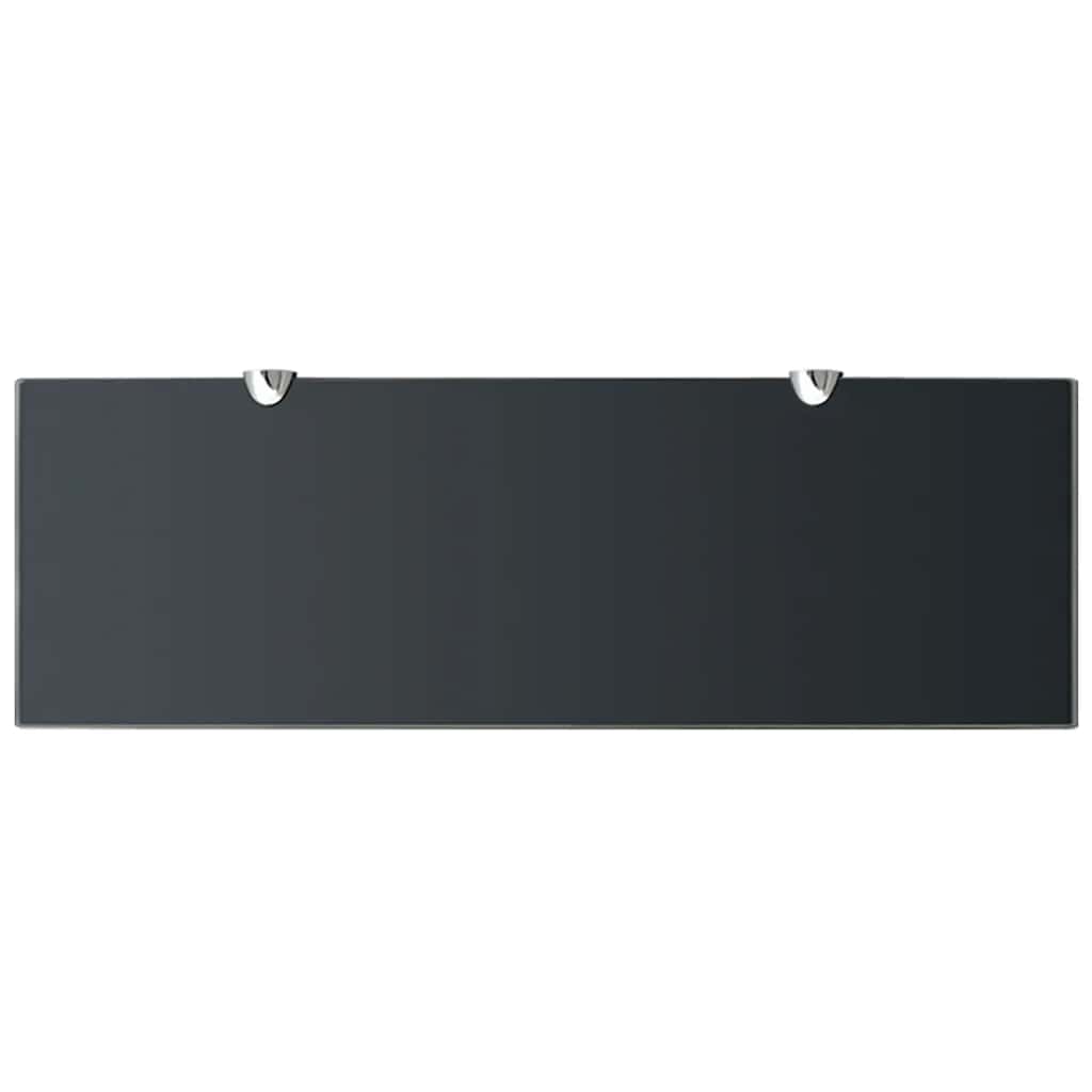Floating Shelf | Set of 2 | Black | Tempered safety glass, Zinc alloy