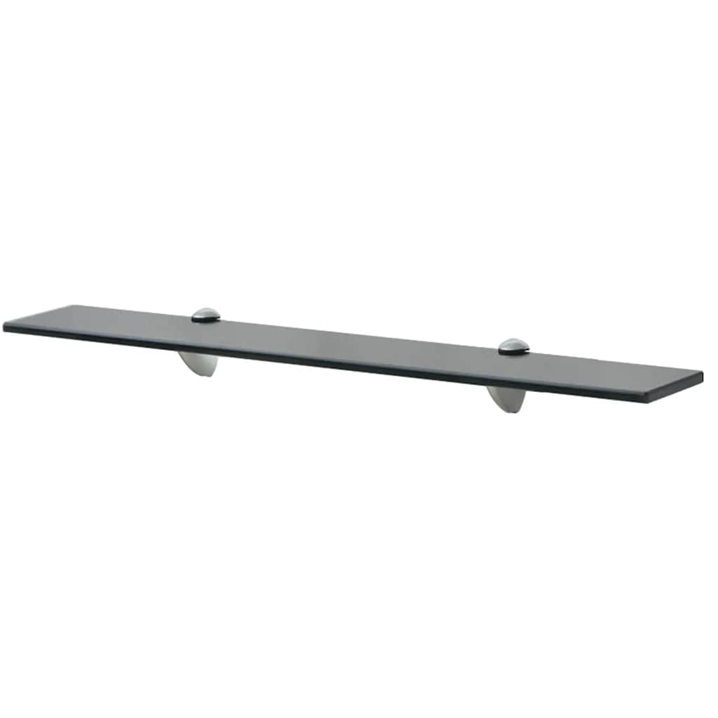 Floating Shelf | Set of 2 | Black | Tempered safety glass, Zinc alloy