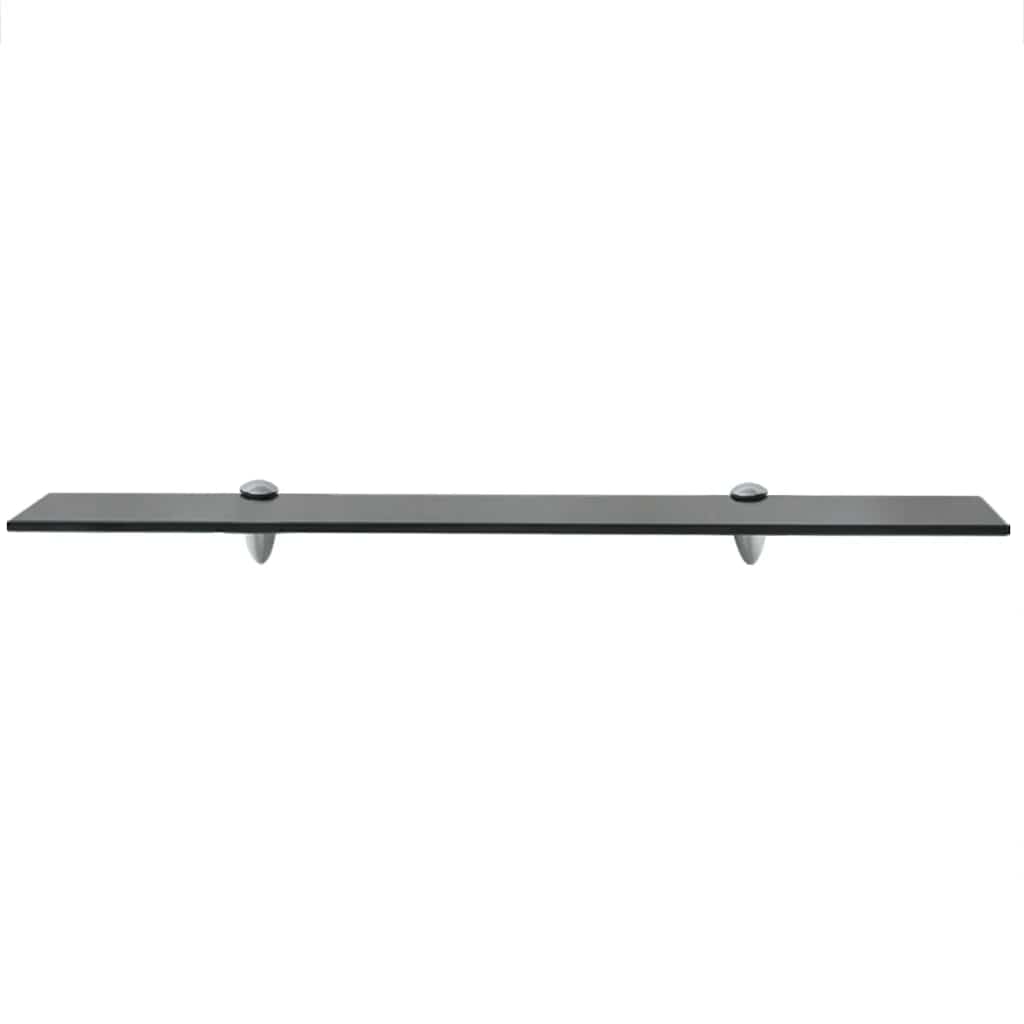 Floating Shelf | Set of 2 | Black | Tempered safety glass, Zinc alloy