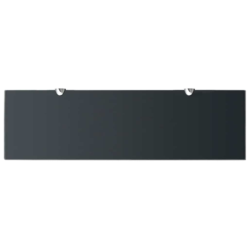 Floating Shelf | Set of 2 | Black | Tempered safety glass, Zinc alloy
