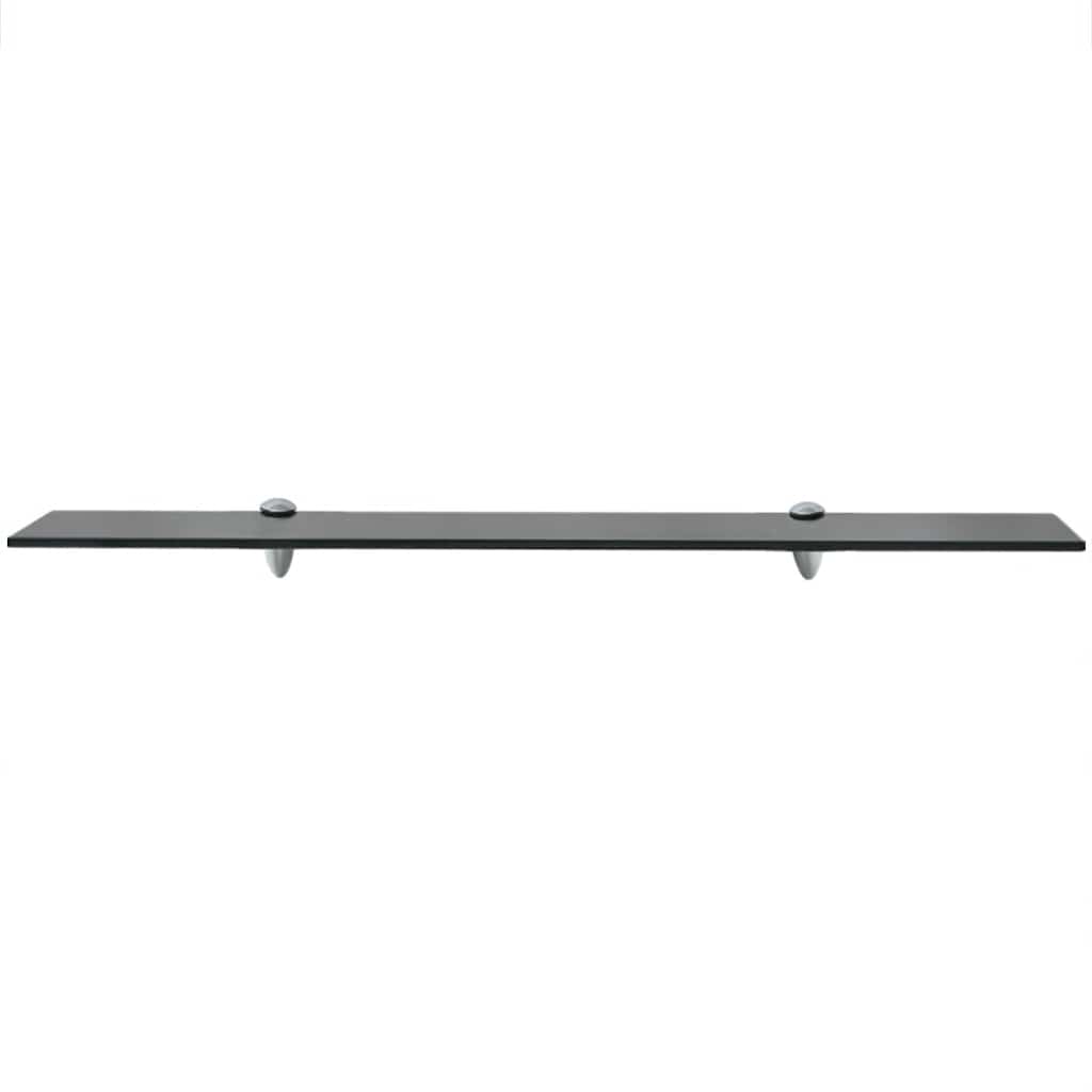 Floating Shelf | Set of 2 | Black | Tempered safety glass, Zinc alloy