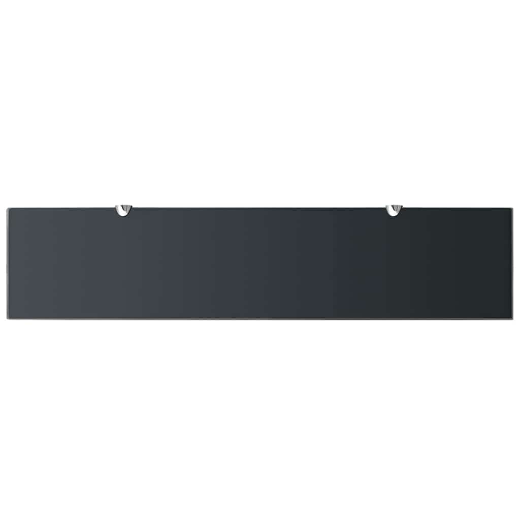 Floating Shelf | Set of 2 | Black | Tempered safety glass | Medium