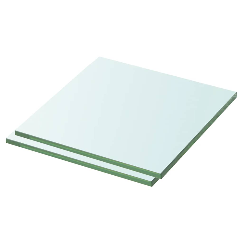Shelves 2 pcs Panel Glass Clear 30x25 cm