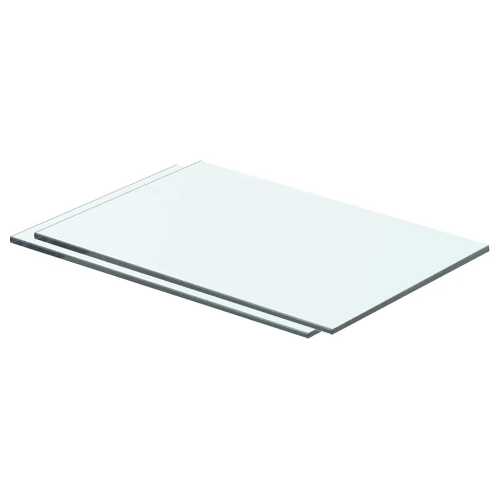Shelves 2 pcs Panel Glass Clear 40x20 cm