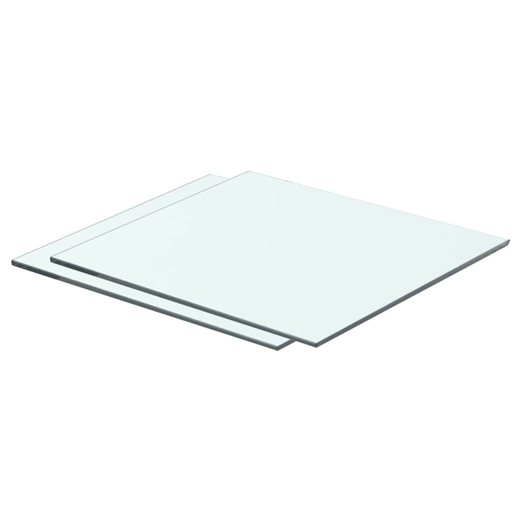 Shelves 2 pcs Panel Glass Clear 40x30 cm