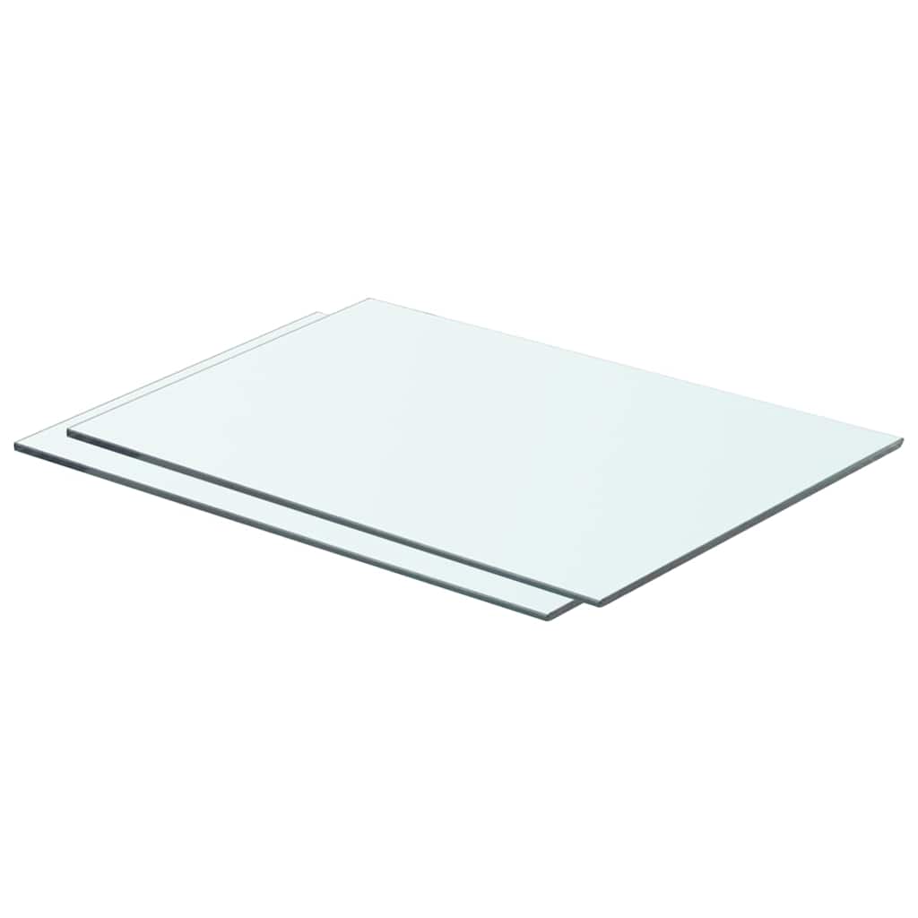Shelves 2 pcs Panel Glass Clear 50x30 cm