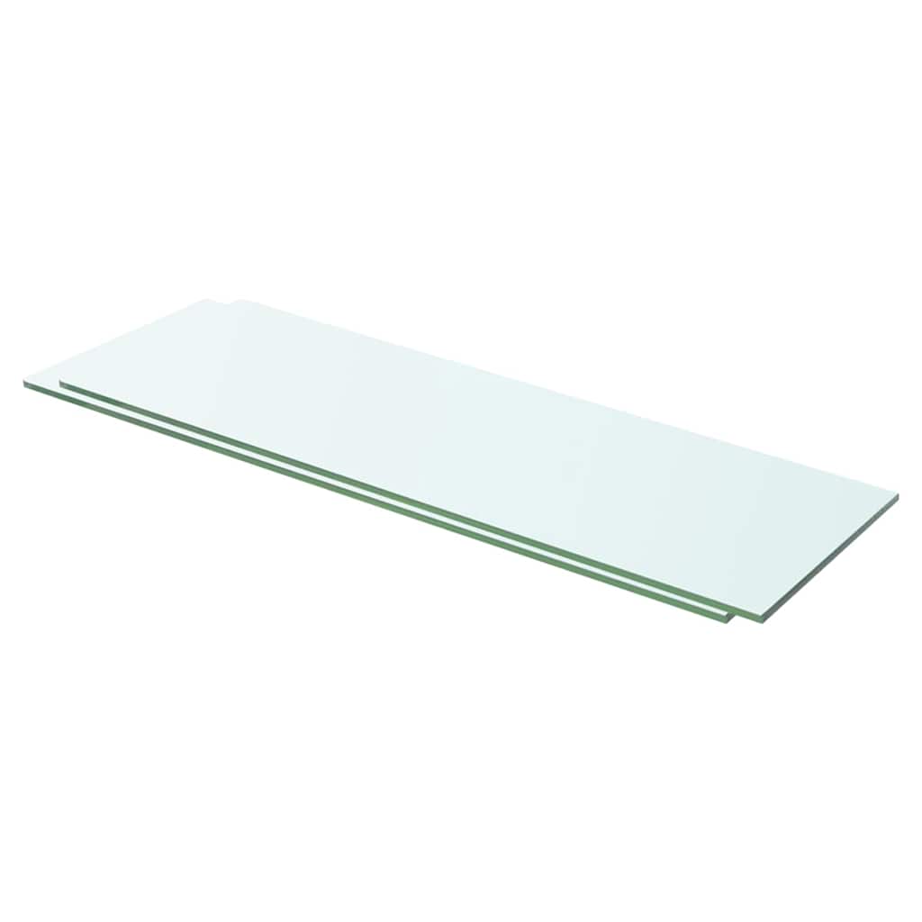 Shelves 2 pcs Panel Glass Clear 60x15 cm