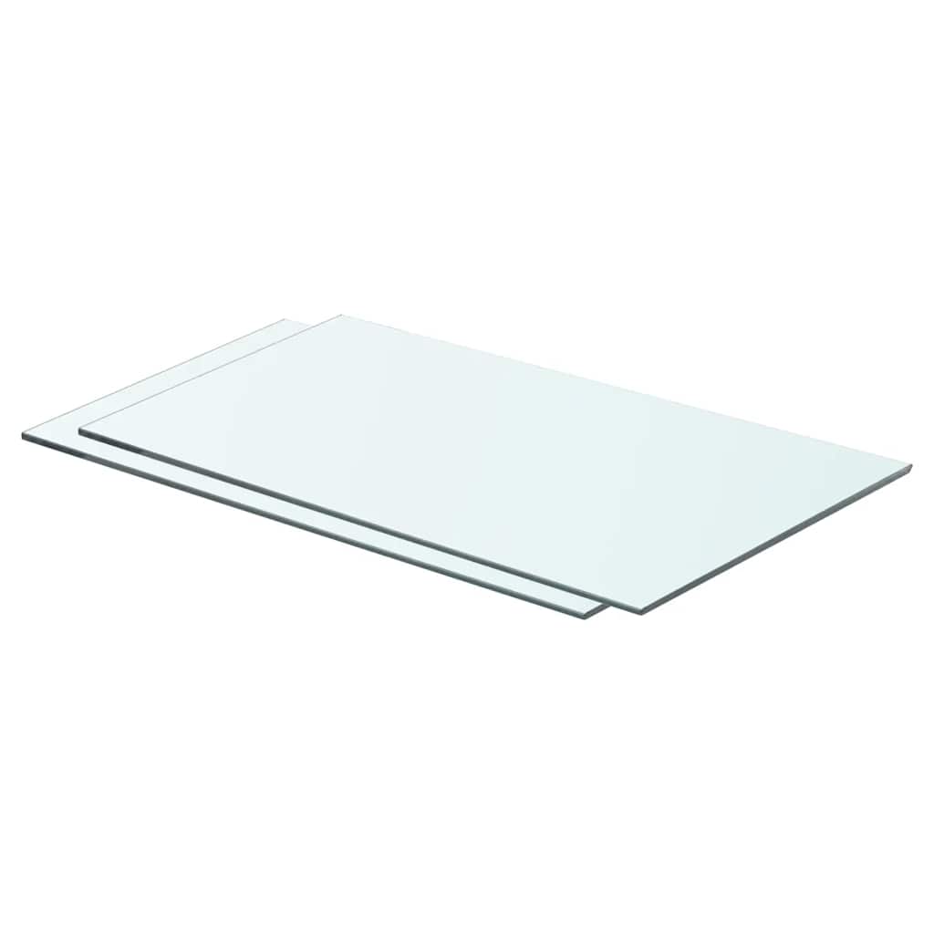 Shelves 2 pcs Panel Glass Clear 60x30 cm