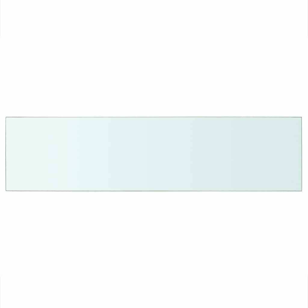 Shelves 2 pcs Panel Glass Clear 100x25 cm