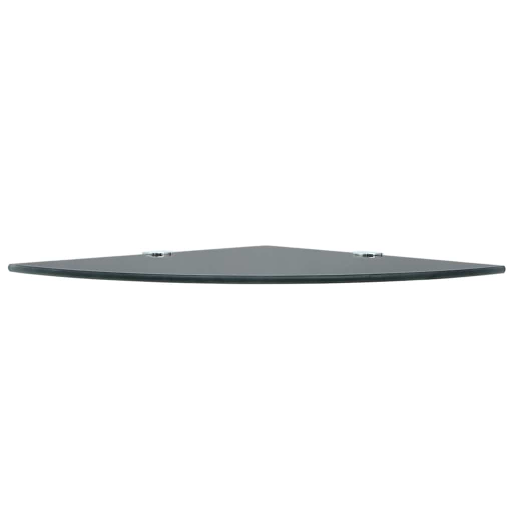 Corner Shelf | Set of 2 | Black | Tempered safety glass | 25x25 cm