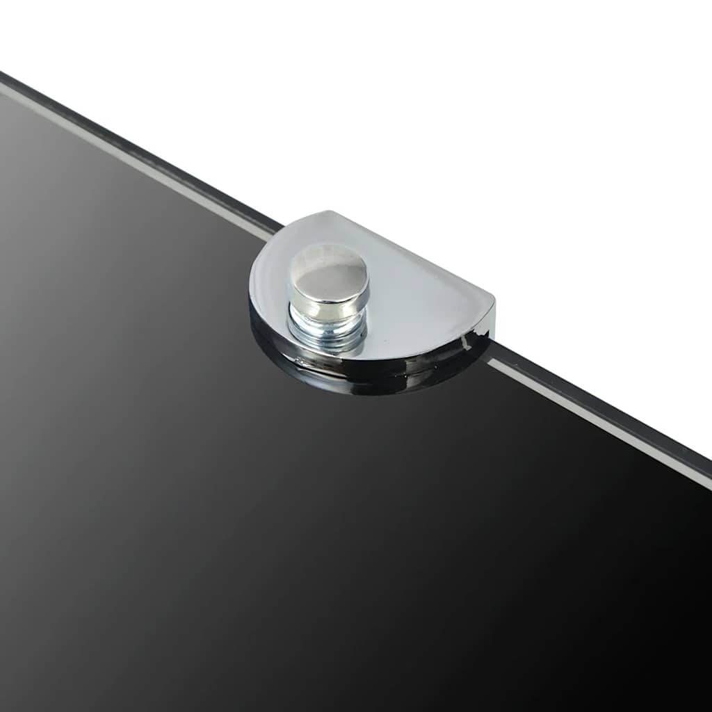 Corner Shelf | Set of 2 | Black | Tempered safety glass | 25x25 cm