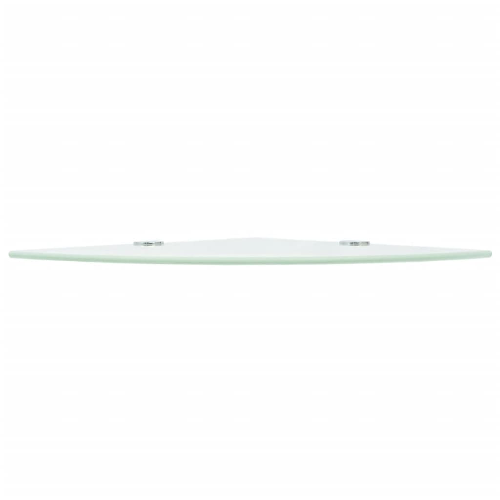 Corner Shelves 2 pcs with Chrome Supports Glass White 35x35 cm