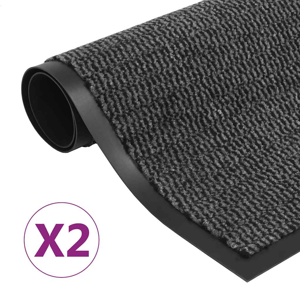 Dust Control Mats 2 pcs Rectangular Tufted 120x180cm Anthracite