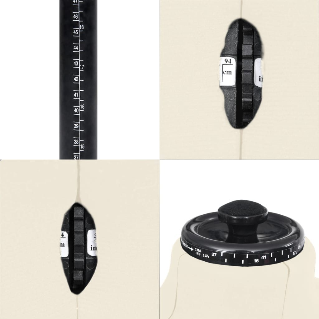 Adjustable Dress Form Male Cream Size 37-45